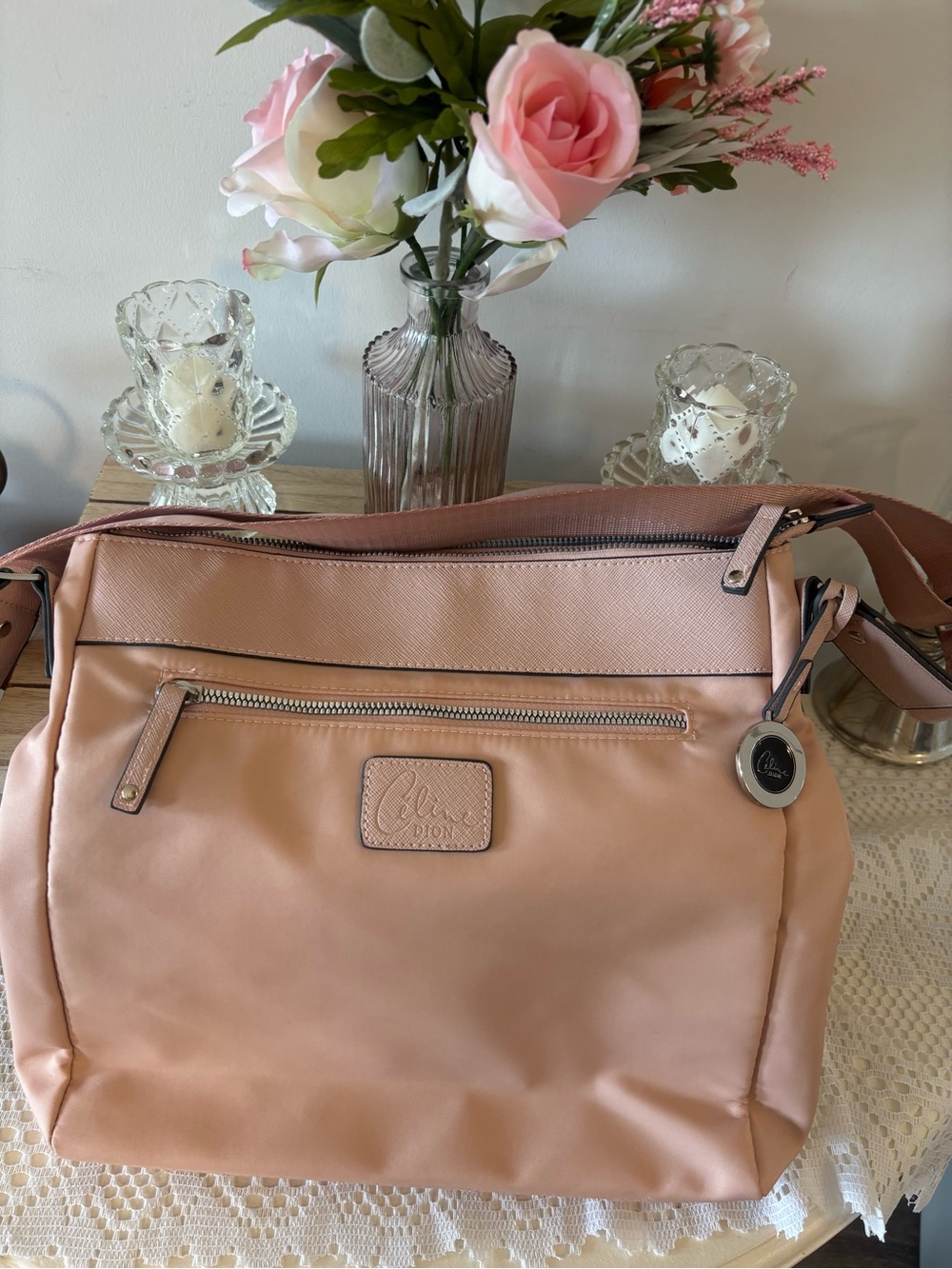 Céline Dion Soft Pink Crossbody Tote Bag